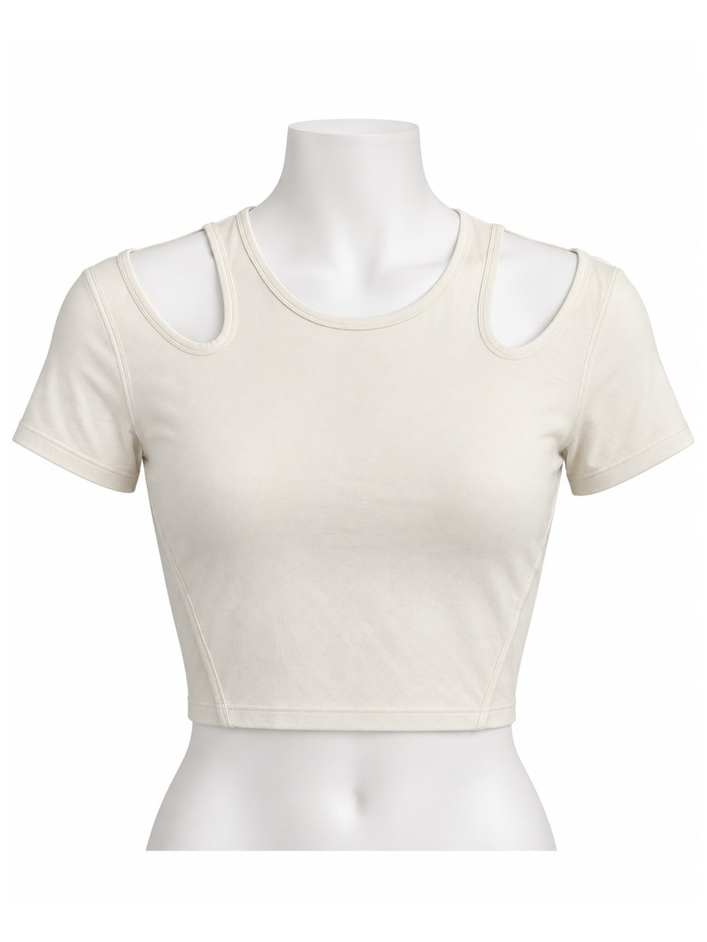 Size 8 lululemon Shoulder Cut-Out Yoga T-Shirt Bone Cropped Short Sleeve BNWT